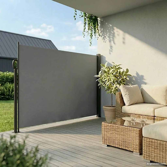 Uttrekkbar sidemarkise antrasitt 220x500 cm