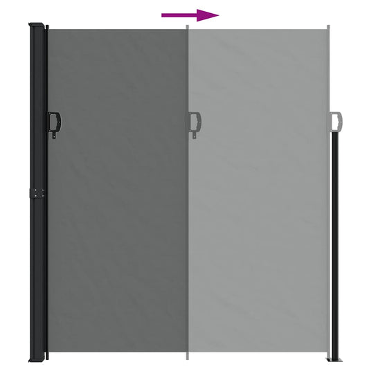 Uttrekkbar sidemarkise antrasitt 220x500 cm