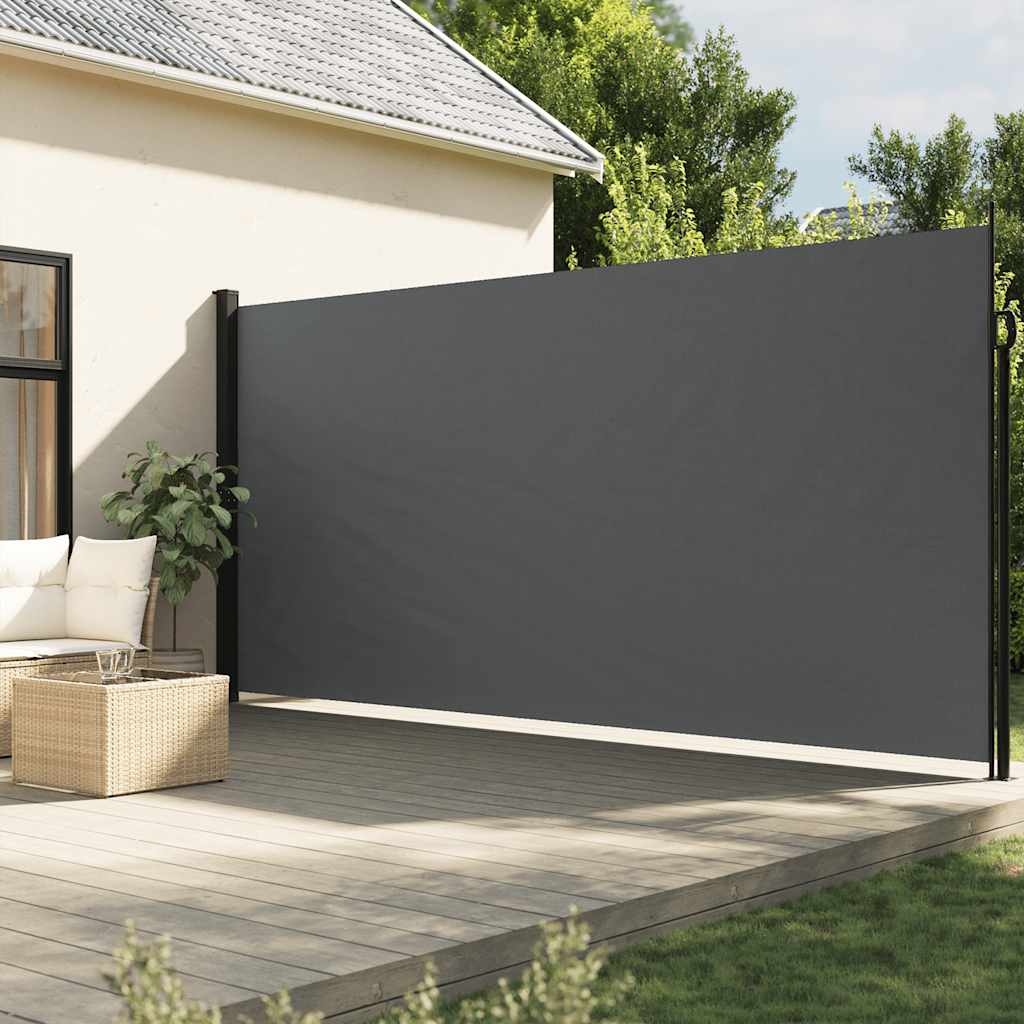 Uttrekkbar sidemarkise antrasitt 220x500 cm