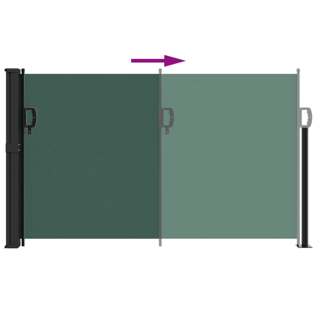 Uttrekkbar sidemarkise mørkegrønn 120x600 cm