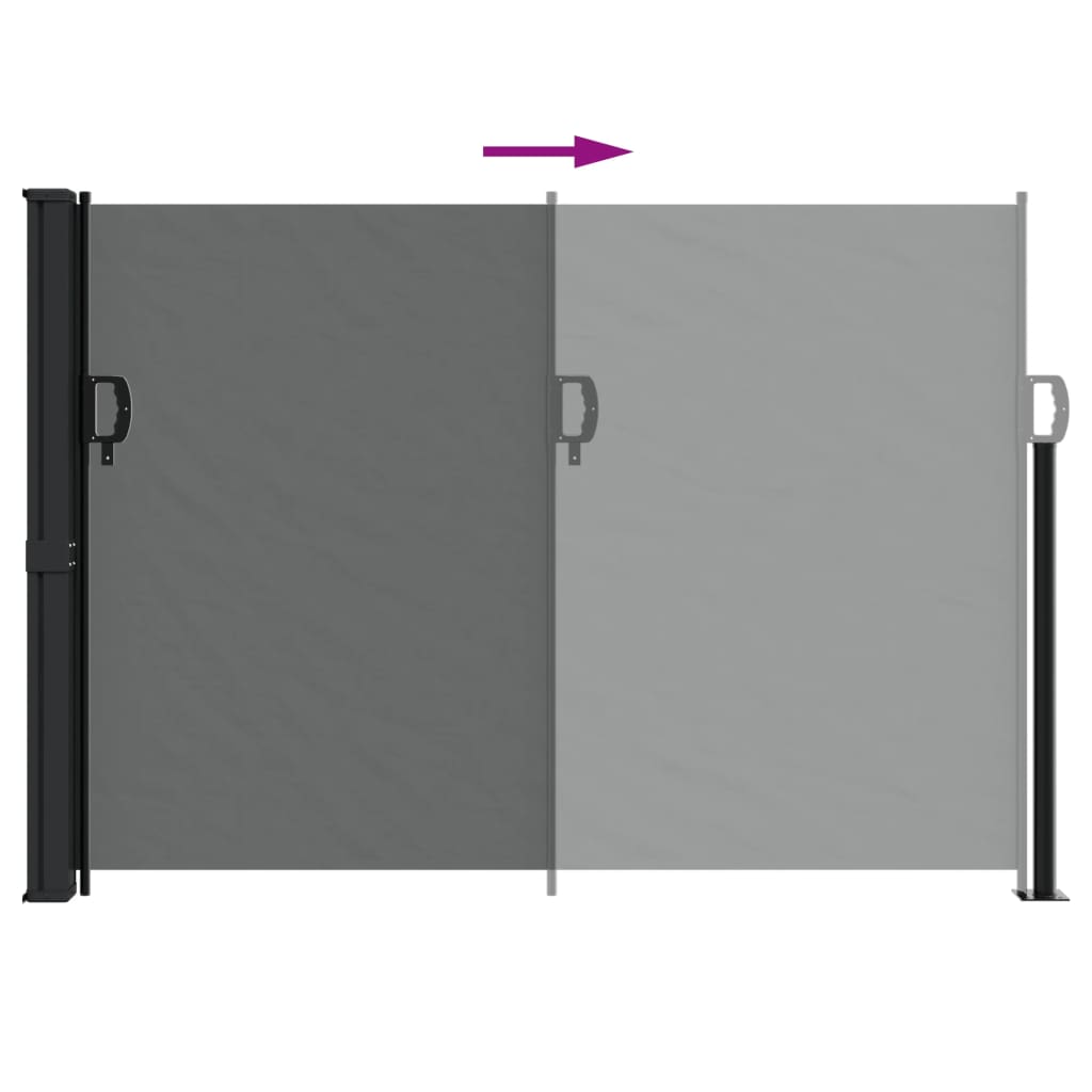 Uttrekkbar sidemarkise antrasitt 140x600 cm