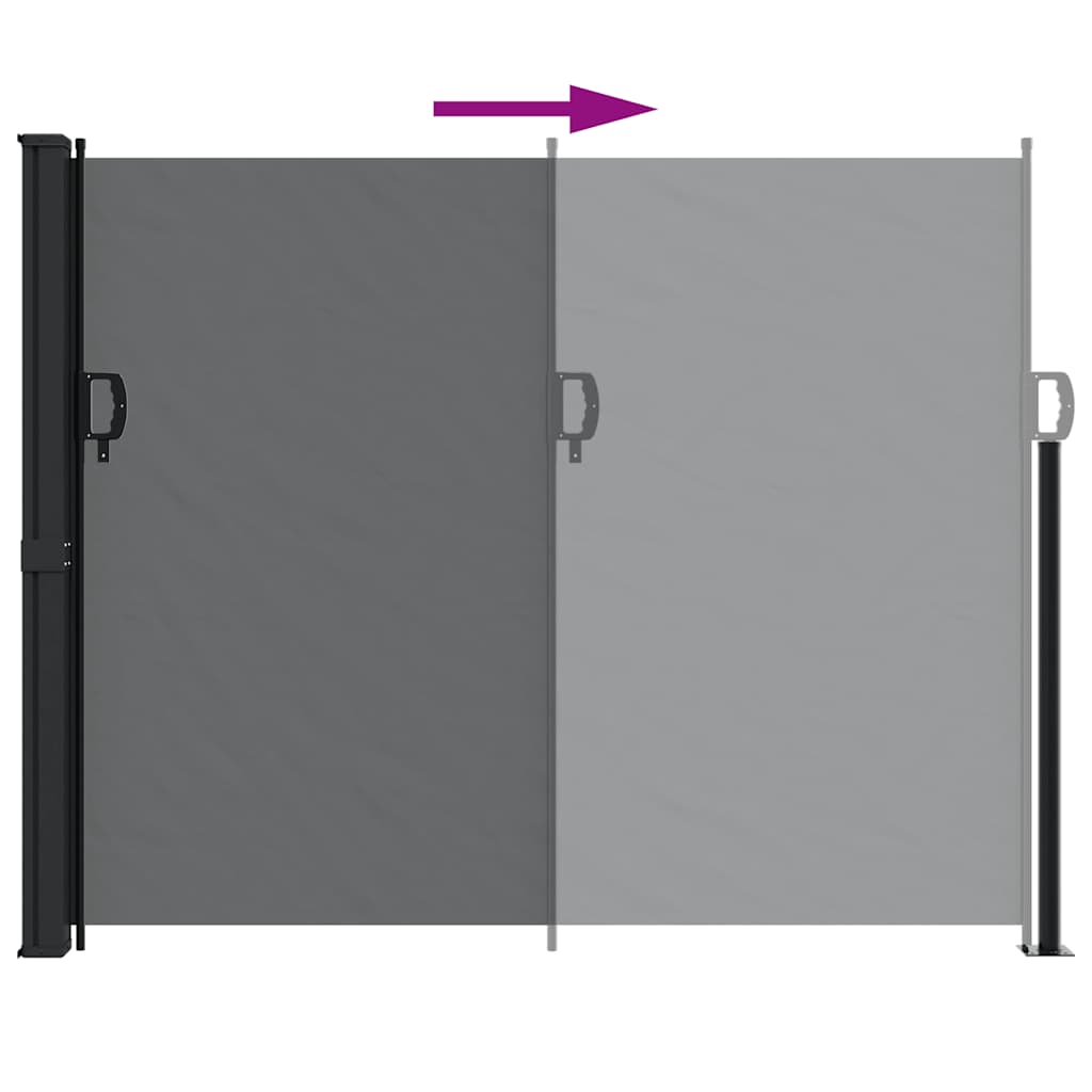 Uttrekkbar sidemarkise 160x600 cm svart