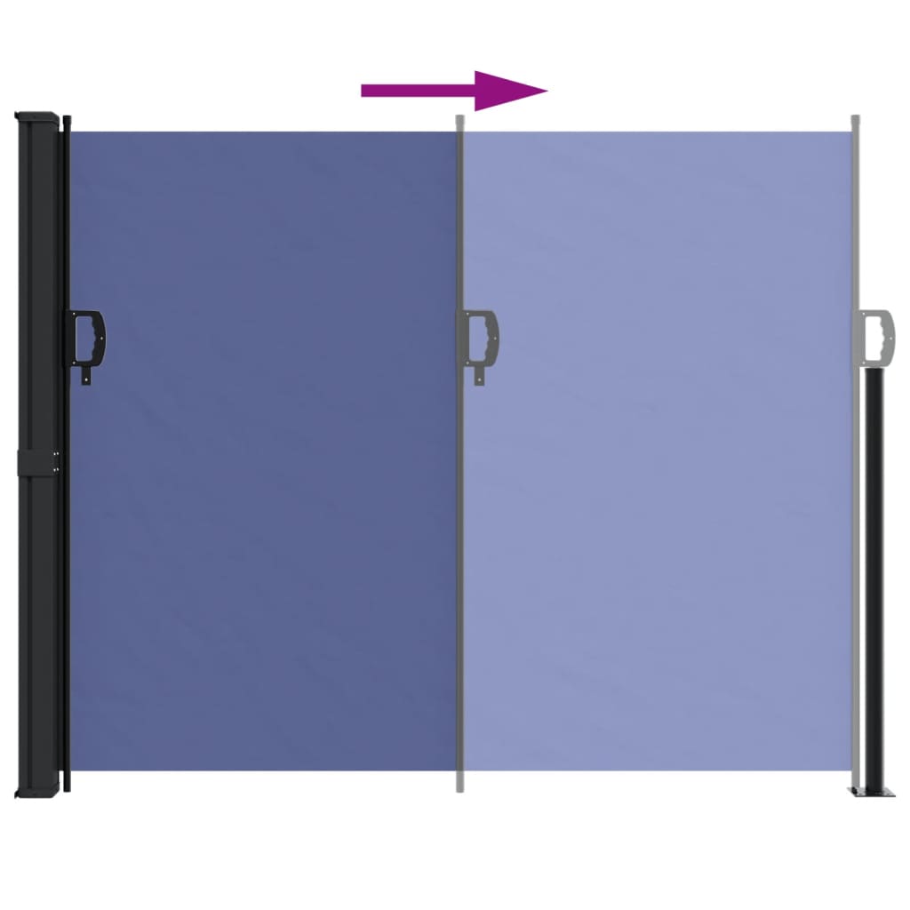 Uttrekkbar sidemarkise 160x600 cm blå