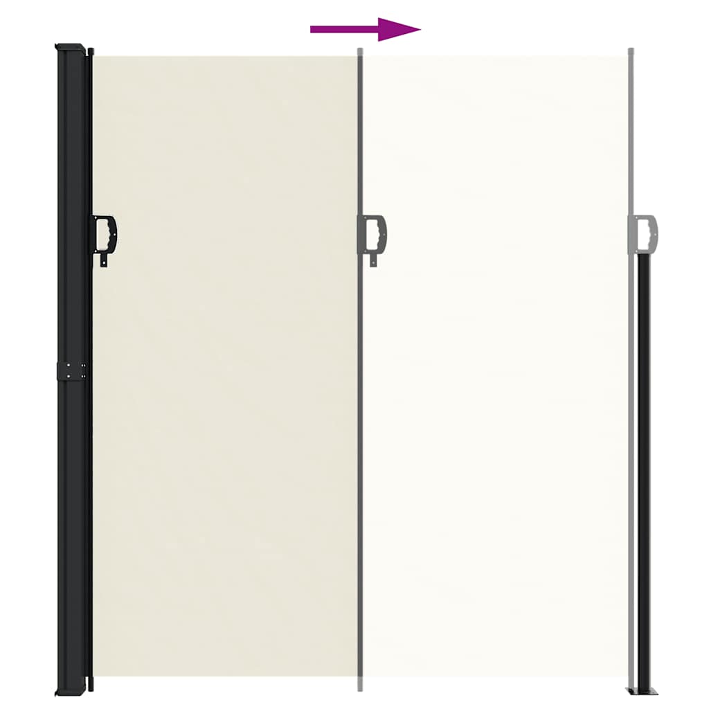 Uttrekkbar sidemarkise 220x600 cm kremhvit
