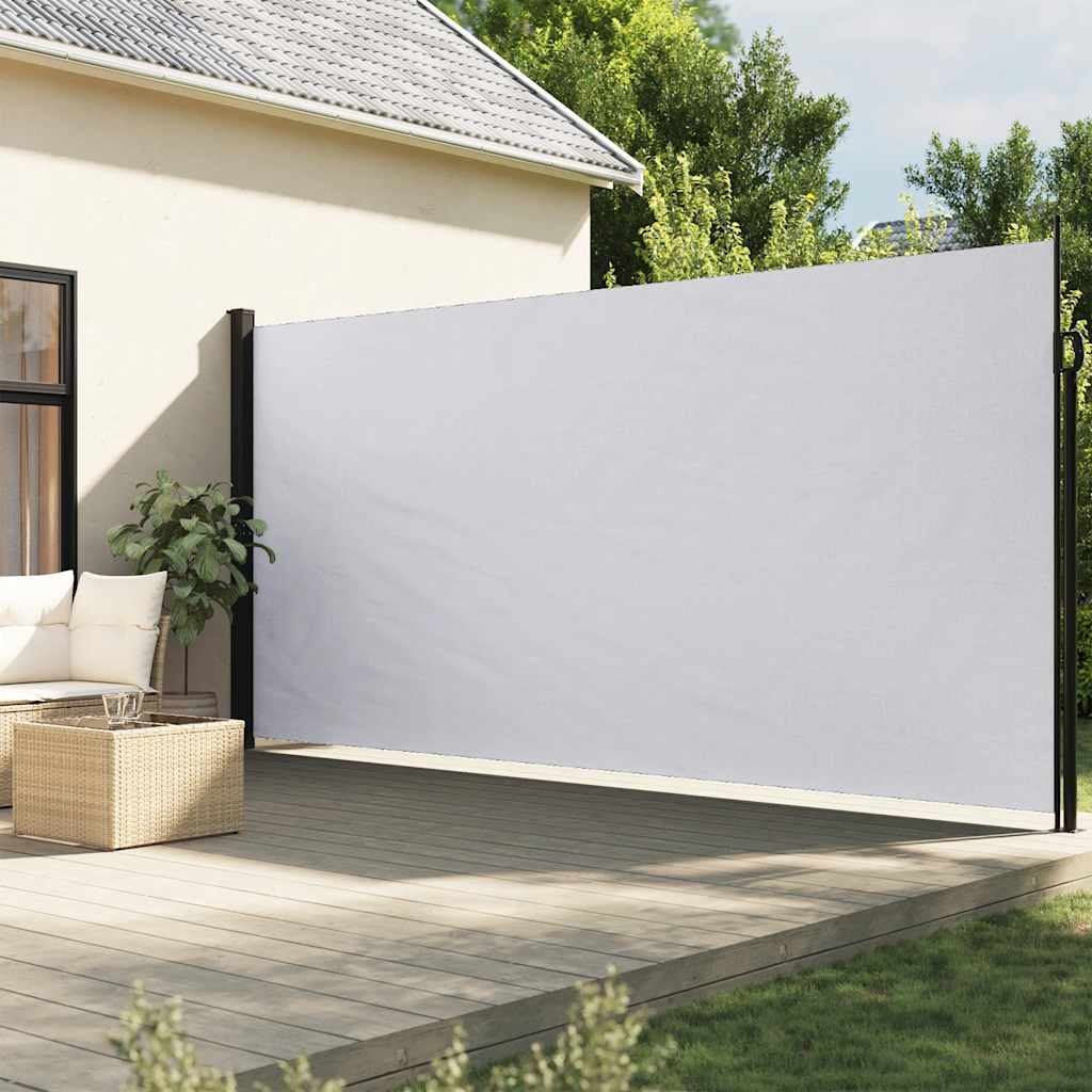 Uttrekkbar sidemarkise hvit 220x600 cm