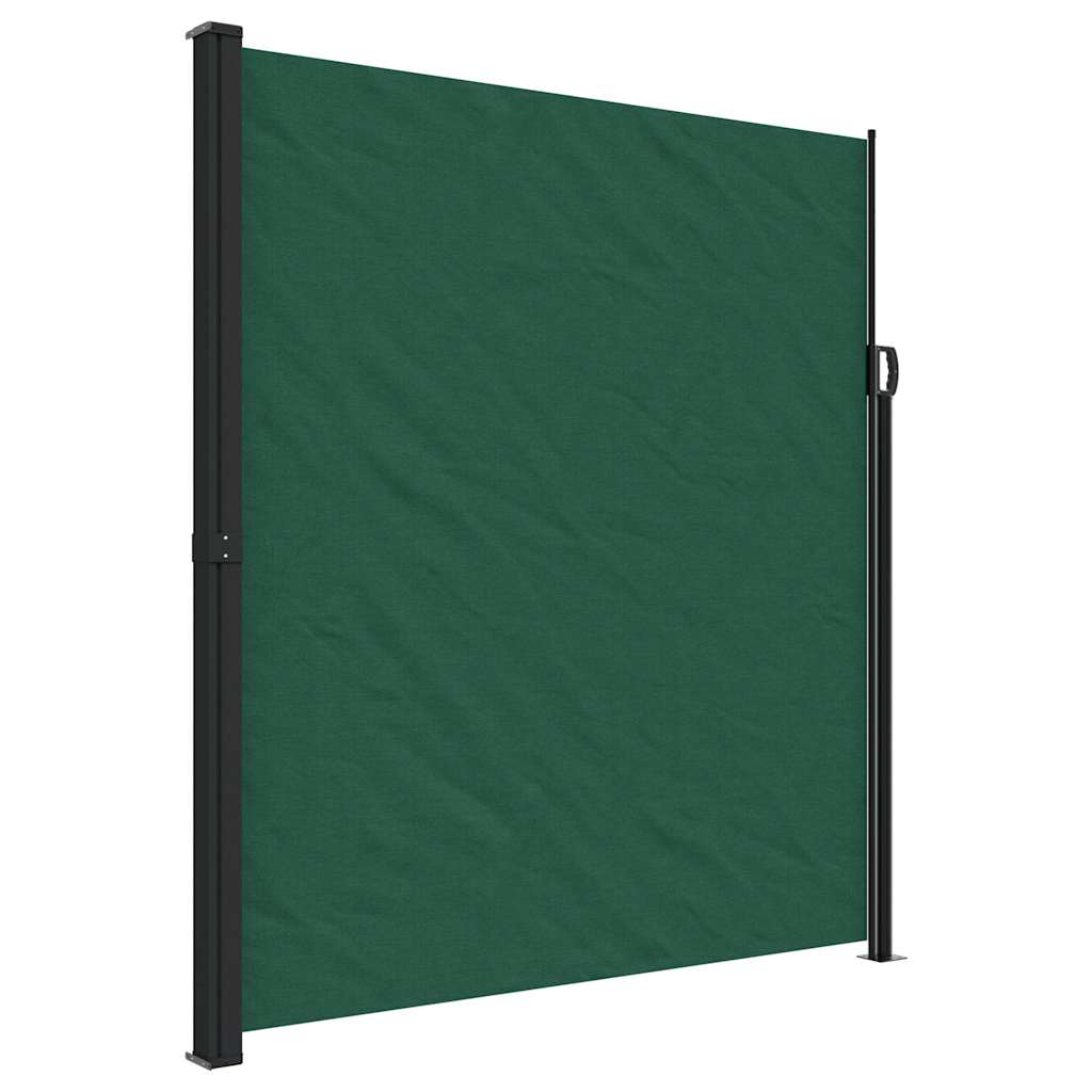 Uttrekkbar sidemarkise mørkegrønn 220x600 cm