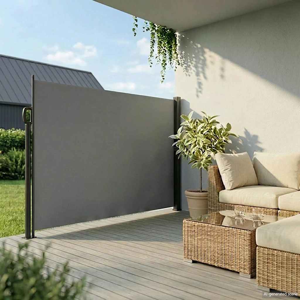 Uttrekkbar sidemarkise 220x600 cm antrasitt