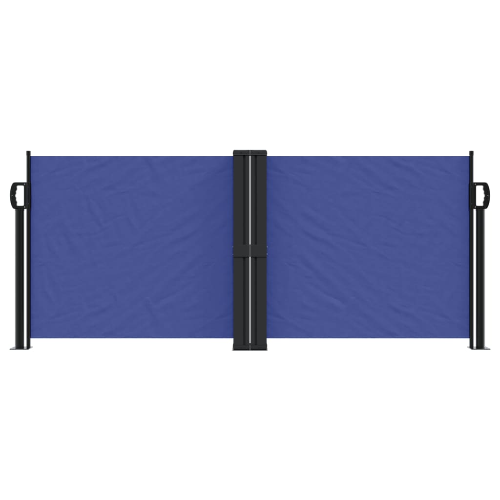 Uttrekkbar sidemarkise 100x600 cm blå