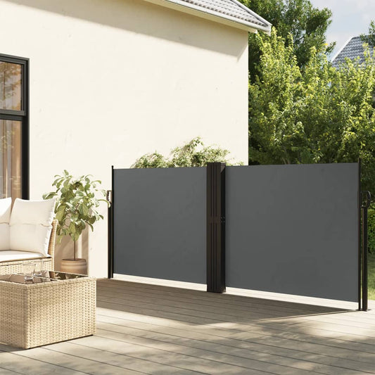 Uttrekkbar sidemarkise 100x600 cm antrasitt