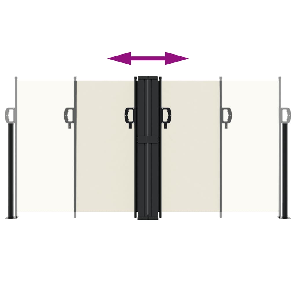 Uttrekkbar sidemarkise 120x600 cm kremhvit