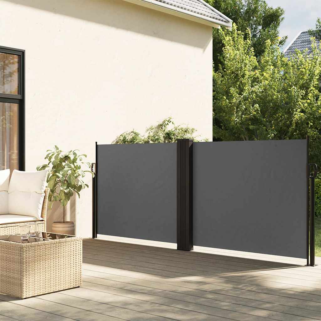 Uttrekkbar sidemarkise 120x600 cm antrasitt vidaXL