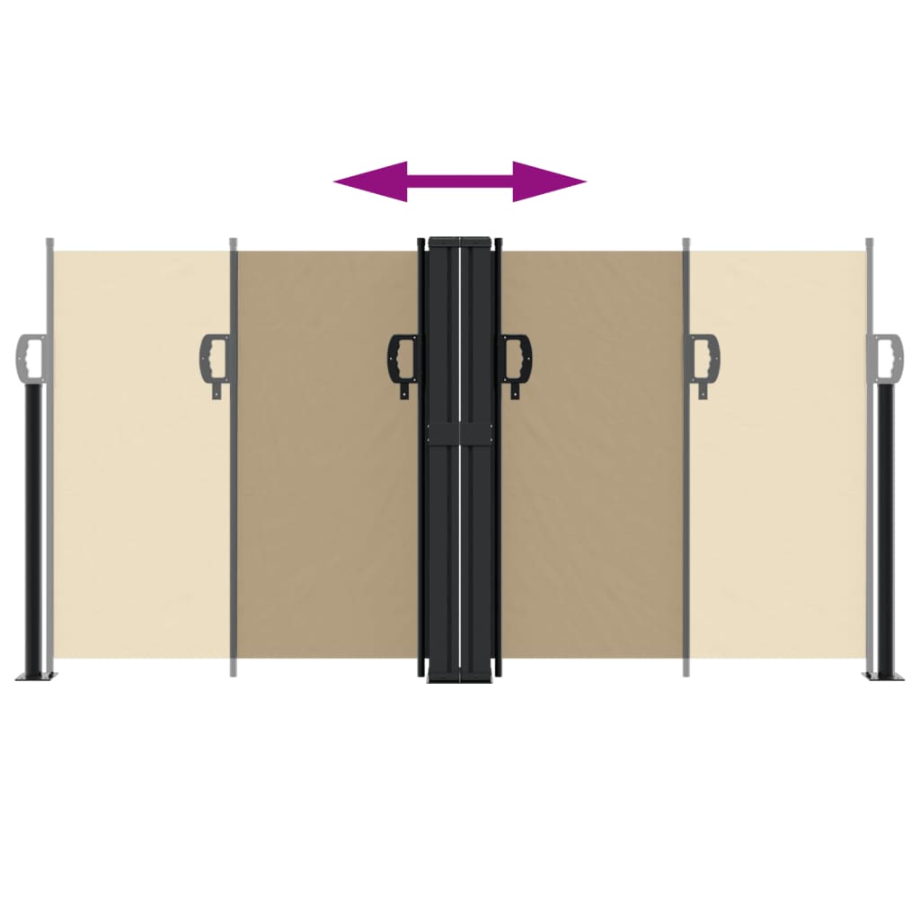 Uttrekkbar sidemarkise beige 120x600 cm