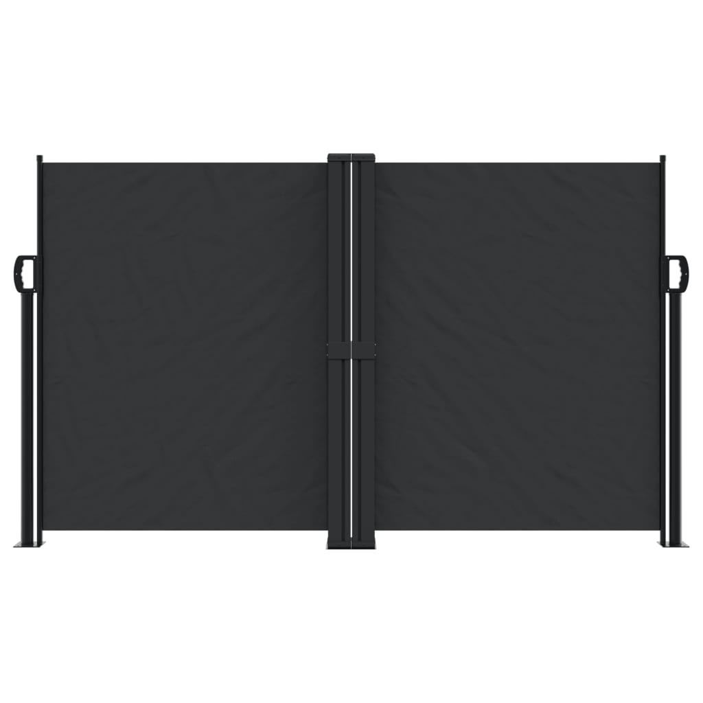 Uttrekkbar sidemarkise 140x600 cm svart