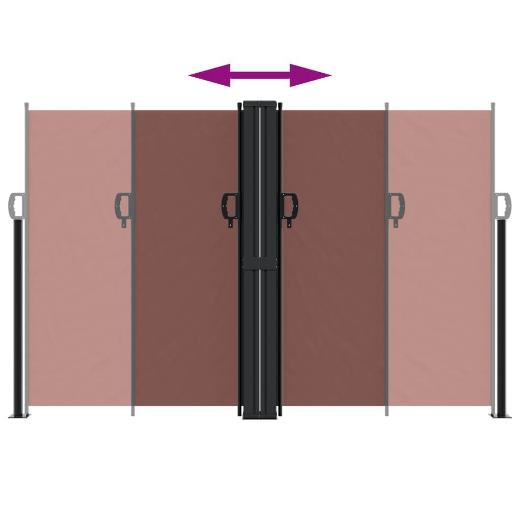 Uttrekkbar sidemarkise brun 160x600 cm