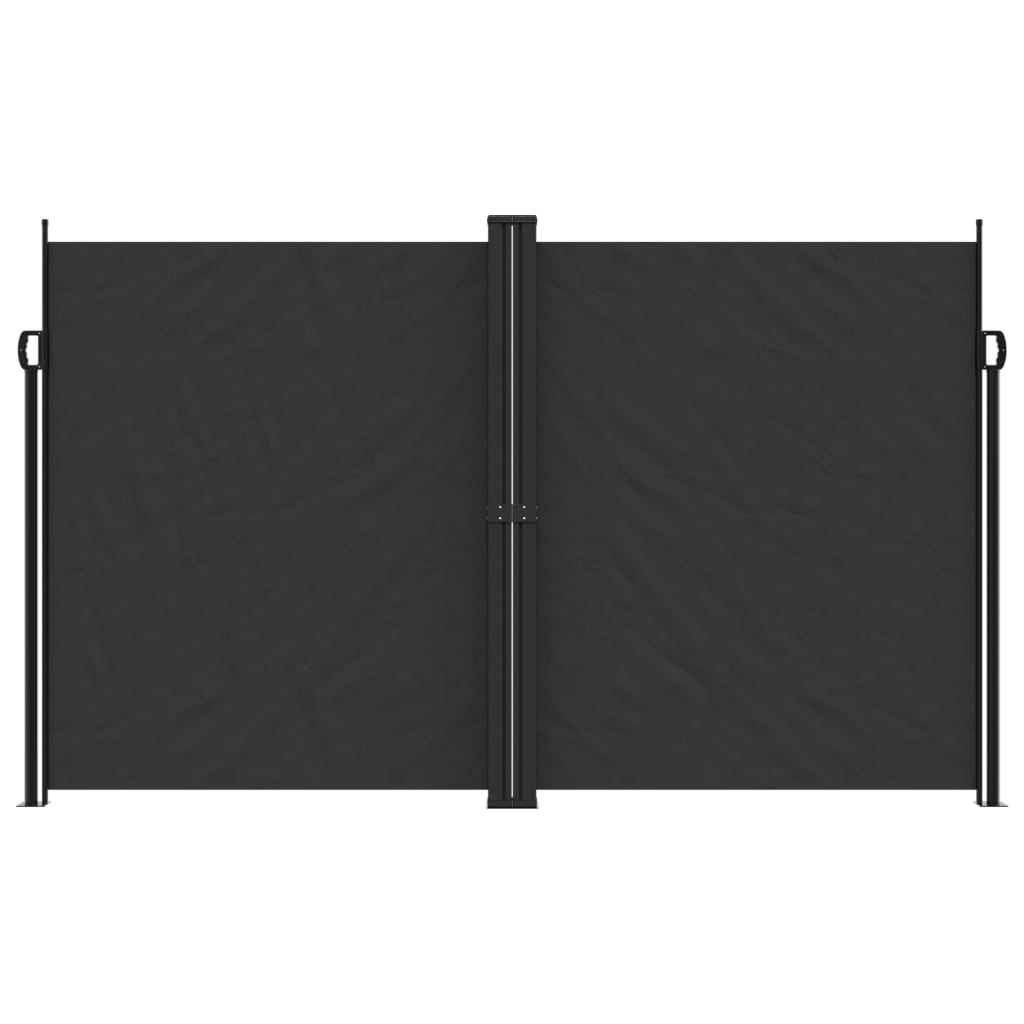 Uttrekkbar sidemarkise 200x600 cm svart