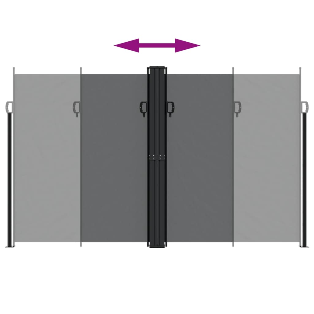 Uttrekkbar sidemarkise 200x600 cm svart