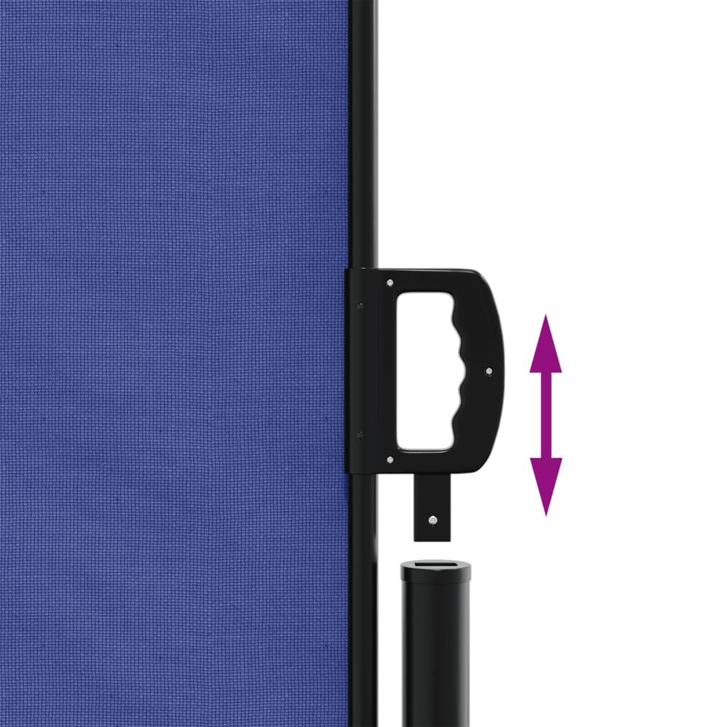 Uttrekkbar sidemarkise blå 220x600 cm