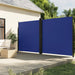 Uttrekkbar sidemarkise blå 220x600 cm
