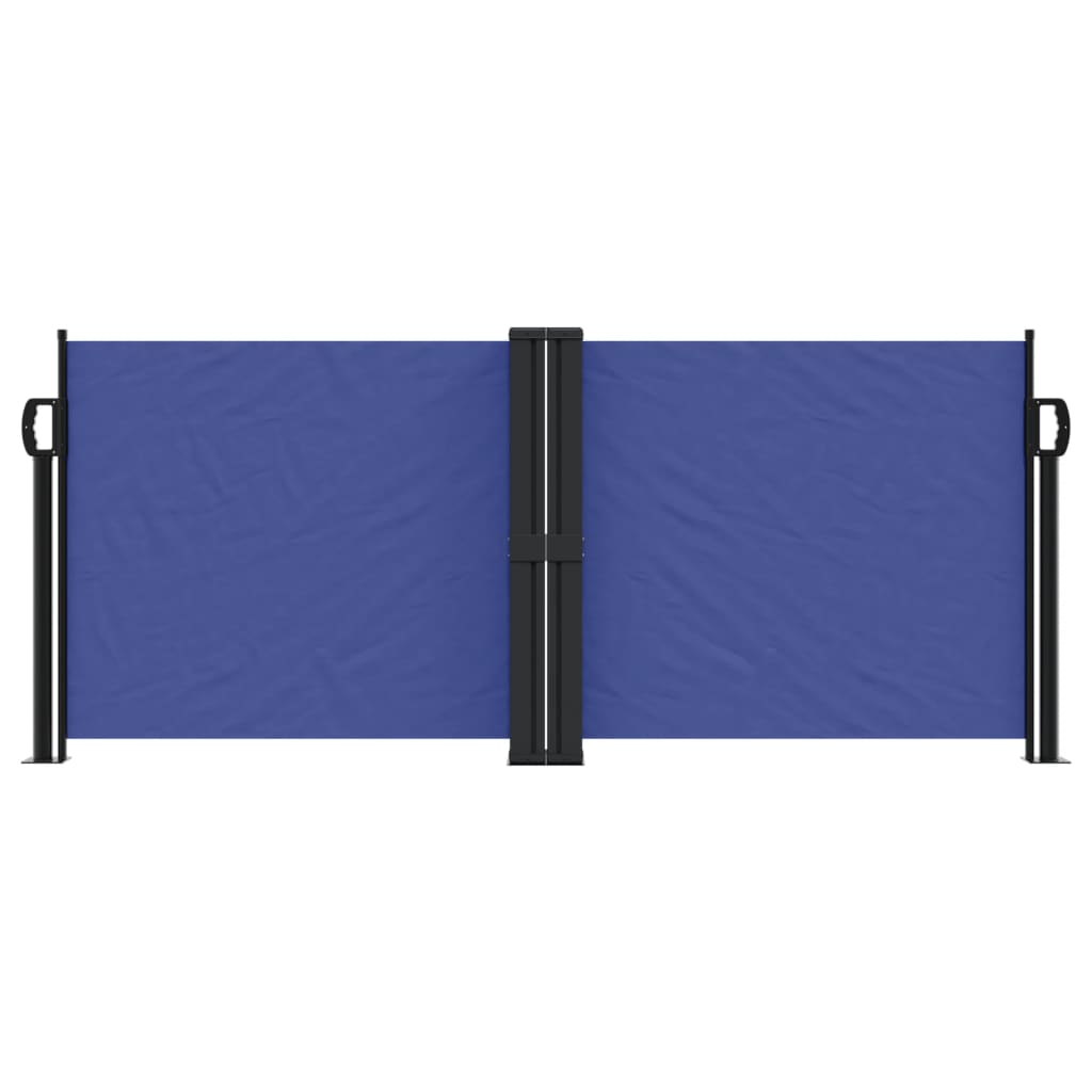 Uttrekkbar sidemarkise 100x1000 cm blå