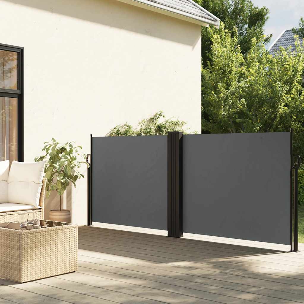 Uttrekkbar sidemarkise 120x1000 cm antrasitt vidaXL