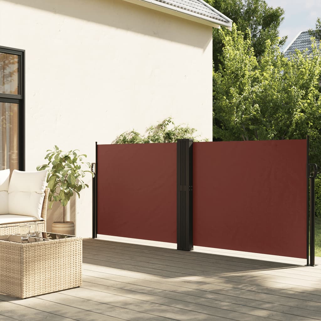 Uttrekkbar sidemarkise 120x1000 cm brun