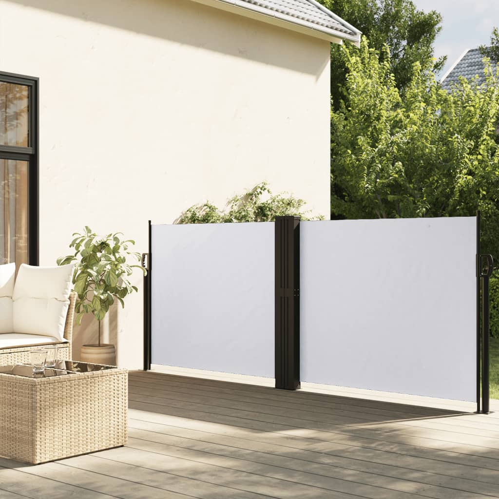 Uttrekkbar sidemarkise 120x1000 cm hvit