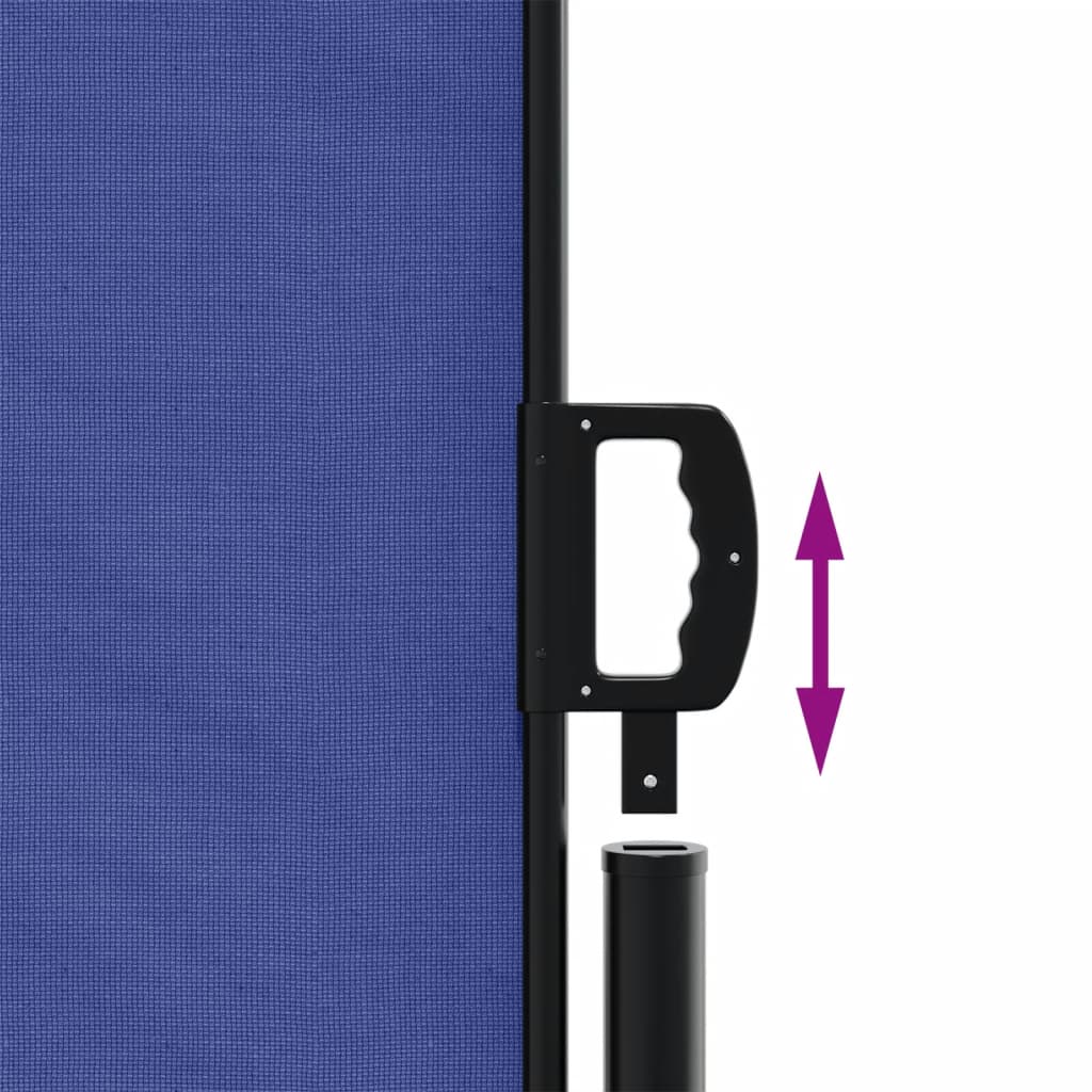 Uttrekkbar sidemarkise blå 160x1000 cm