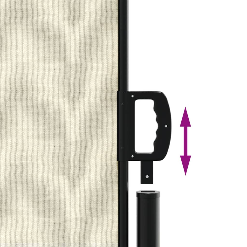 Uttrekkbar sidemarkise 200x1000 cm kremhvit