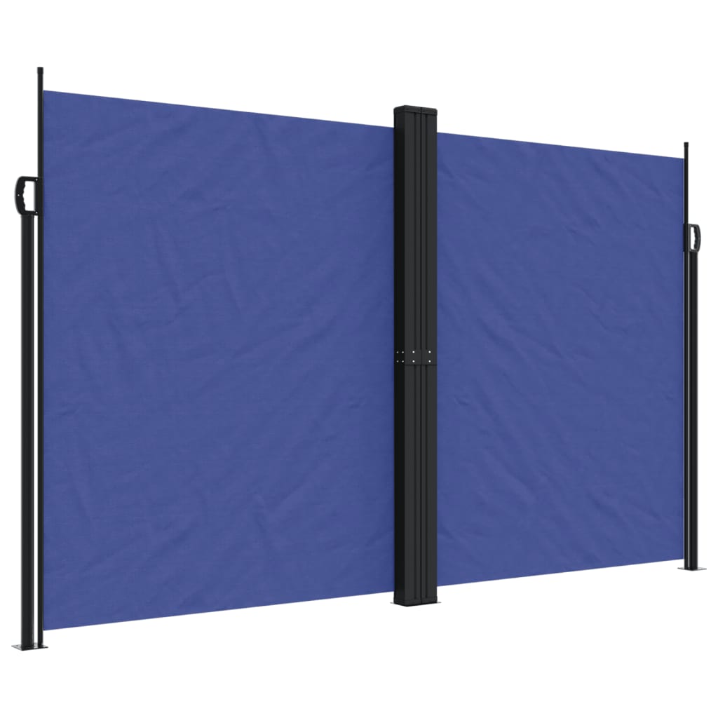 Uttrekkbar sidemarkise 200x1000 cm blå