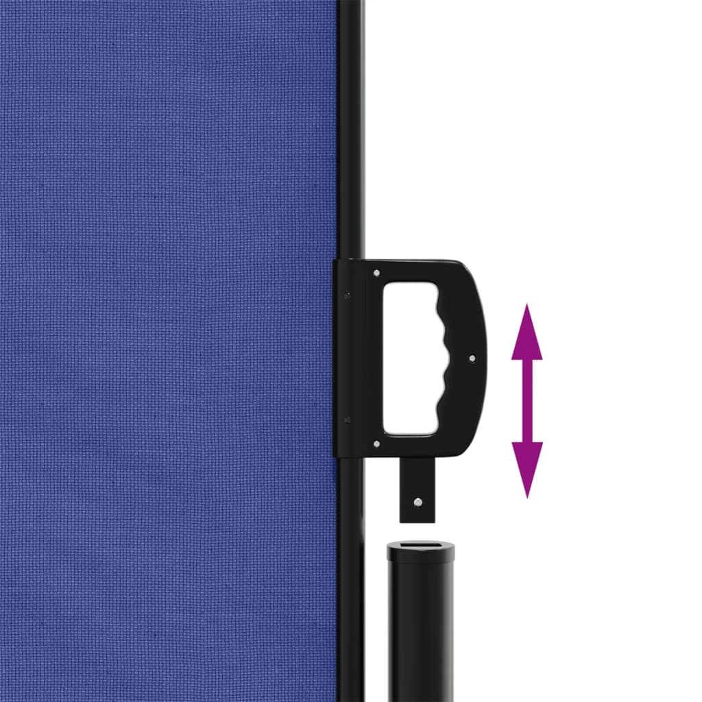 Uttrekkbar sidemarkise 200x1000 cm blå