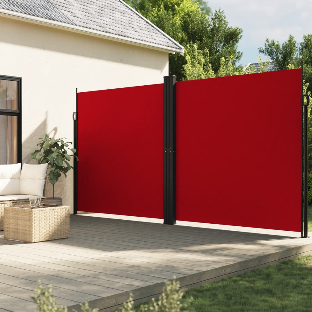 Uttrekkbar sidemarkise 200x1000 cm rød