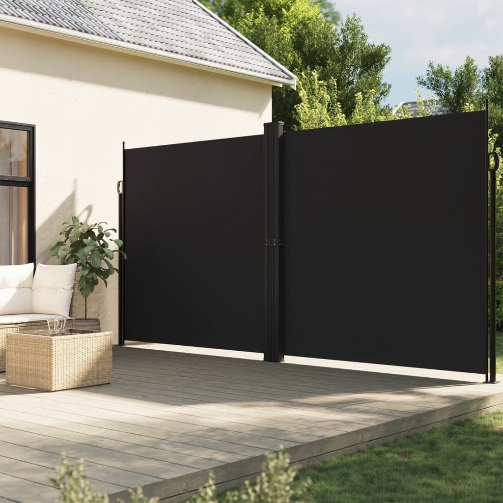 Uttrekkbar sidemarkise 220x1000 cm svart