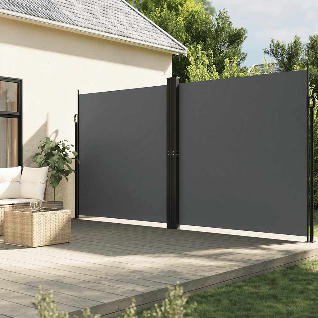 Uttrekkbar sidemarkise 220x1000 cm antrasitt