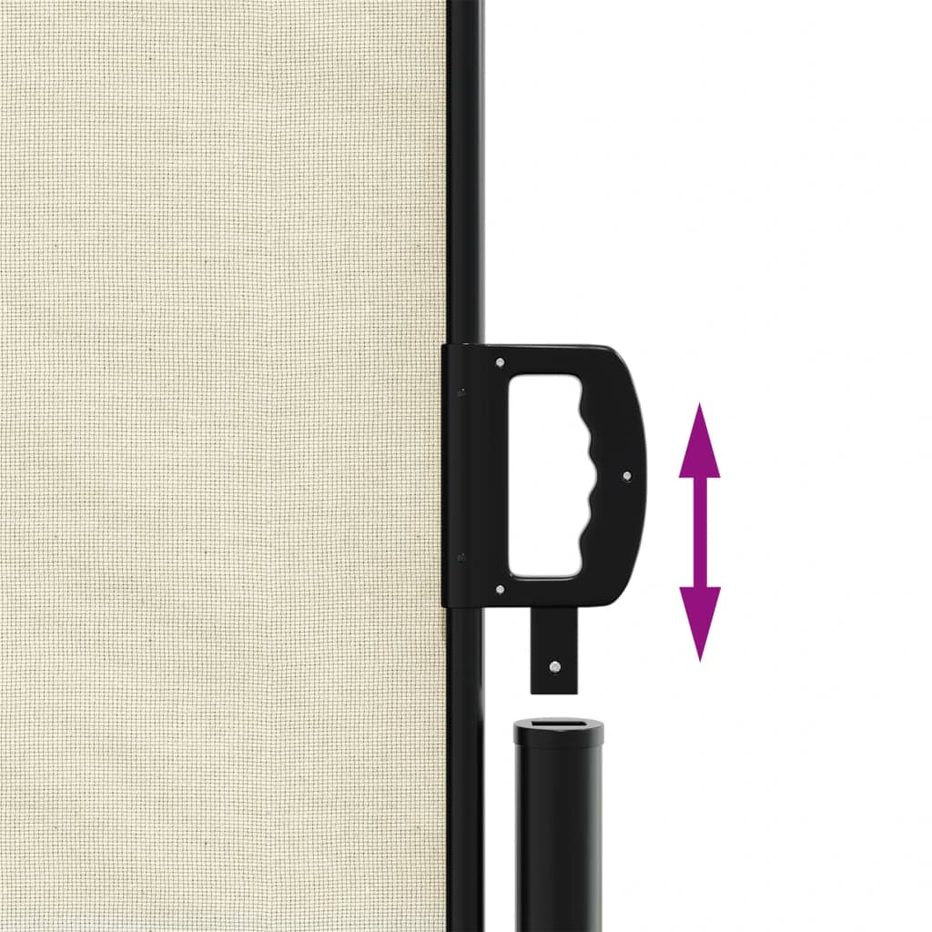 Uttrekkbar sidemarkise kremhvit 120x1200 cm