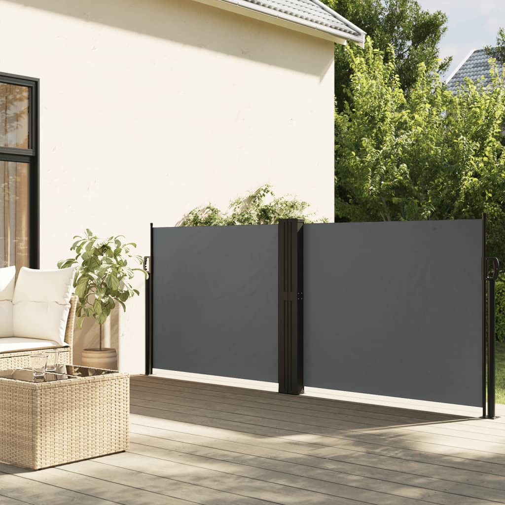 Uttrekkbar sidemarkise antrasitt 120x1200 cm