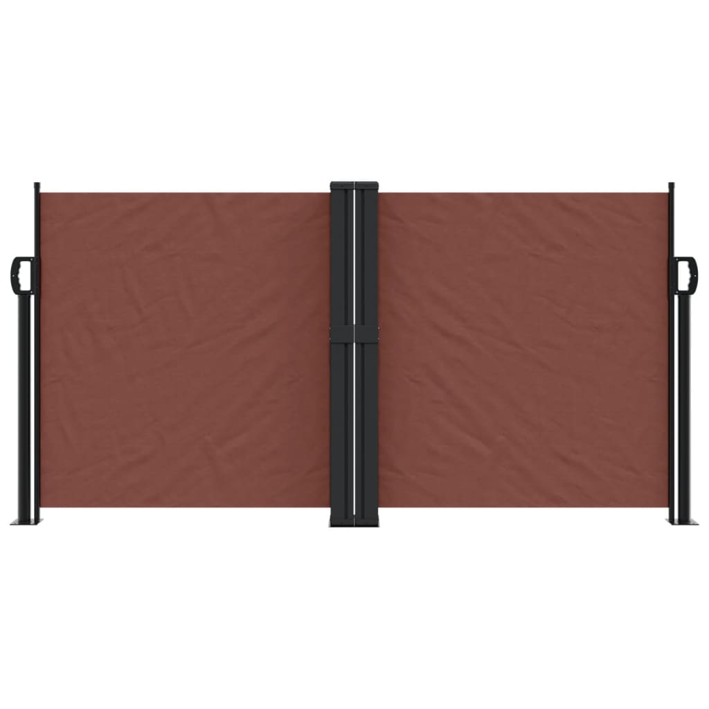 Uttrekkbar sidemarkise brun 120x1200 cm