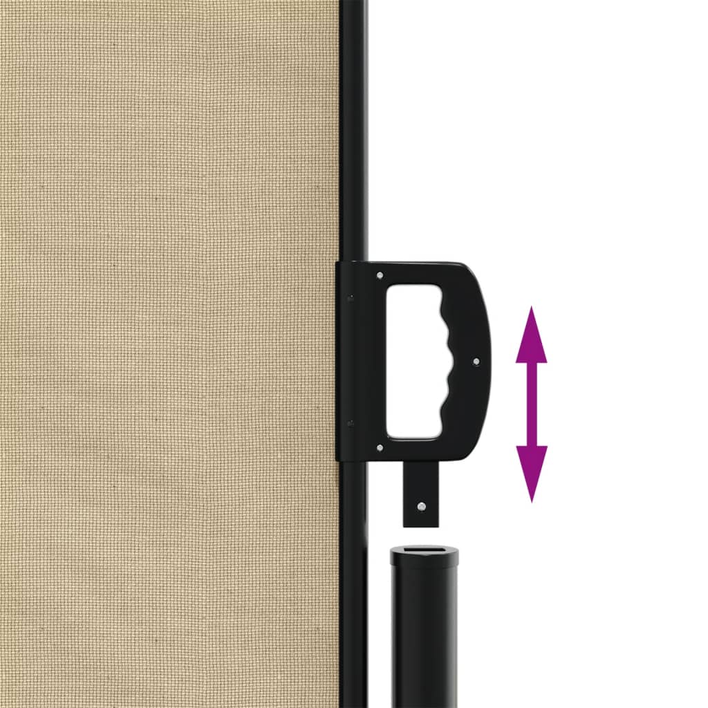 Uttrekkbar sidemarkise beige 120x1200 cm