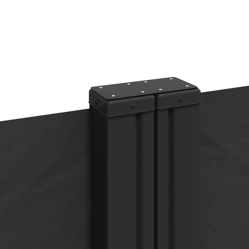 Uttrekkbar sidemarkise svart 140x1200 cm