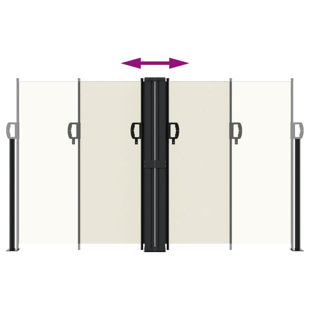Uttrekkbar sidemarkise kremhvit 140x1200 cm