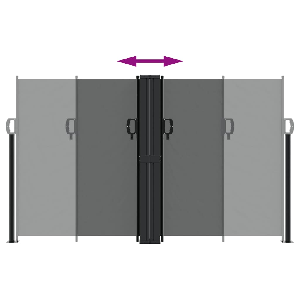 Uttrekkbar sidemarkise antrasitt 140x1200 cm