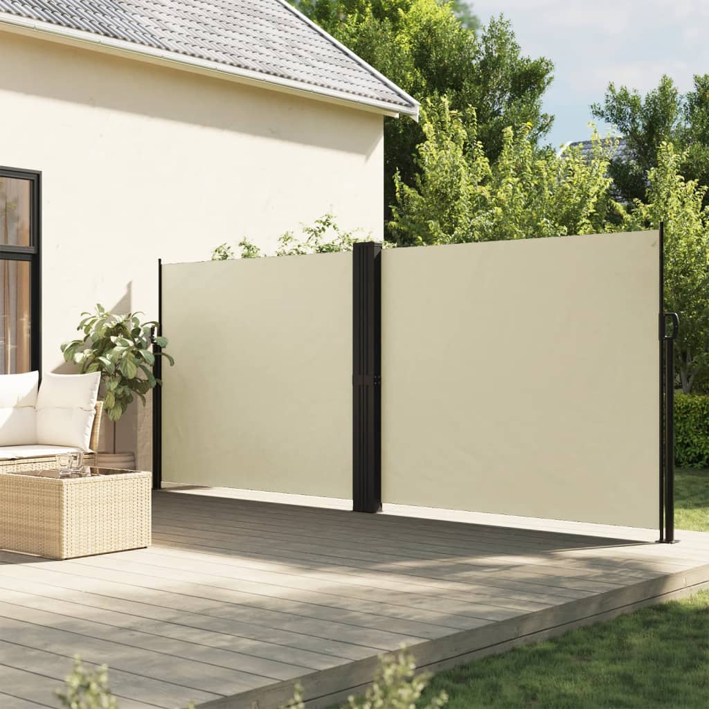 Uttrekkbar sidemarkise 160x1200 cm kremhvit