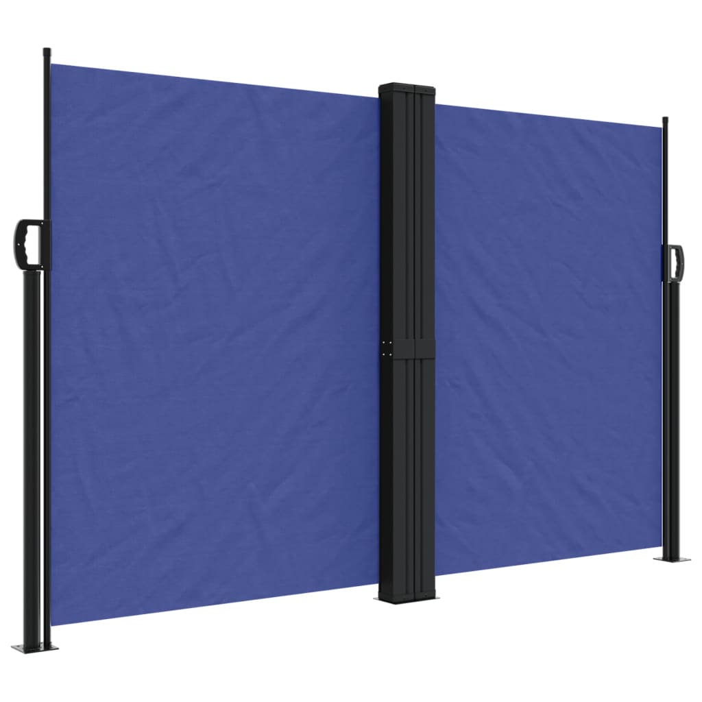 Uttrekkbar sidemarkise blå 160x1200 cm