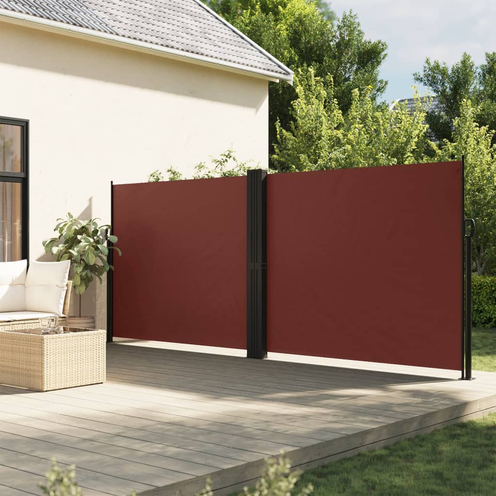 Uttrekkbar sidemarkise 160x1200 cm brun