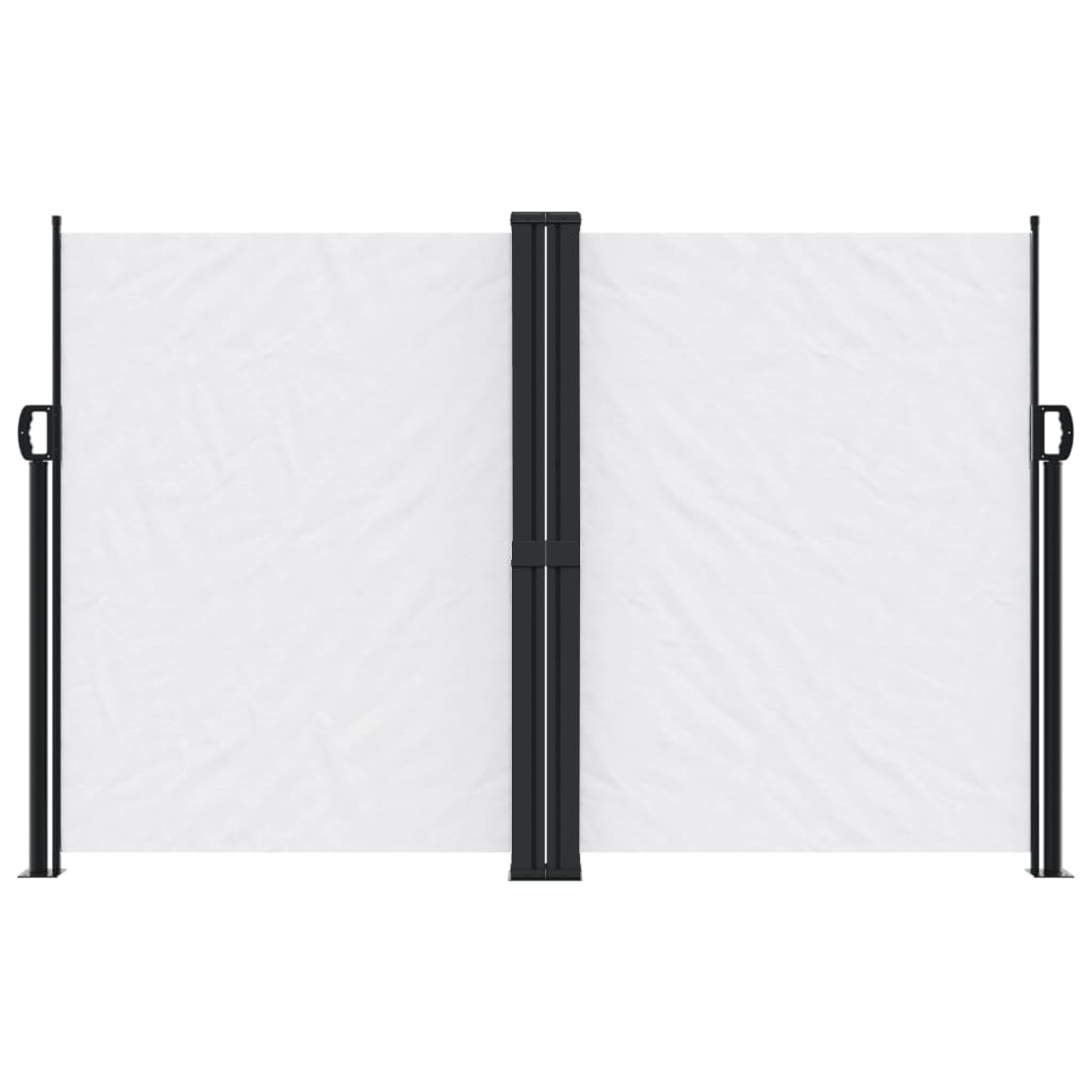 Uttrekkbar sidemarkise hvit 160x1200 cm