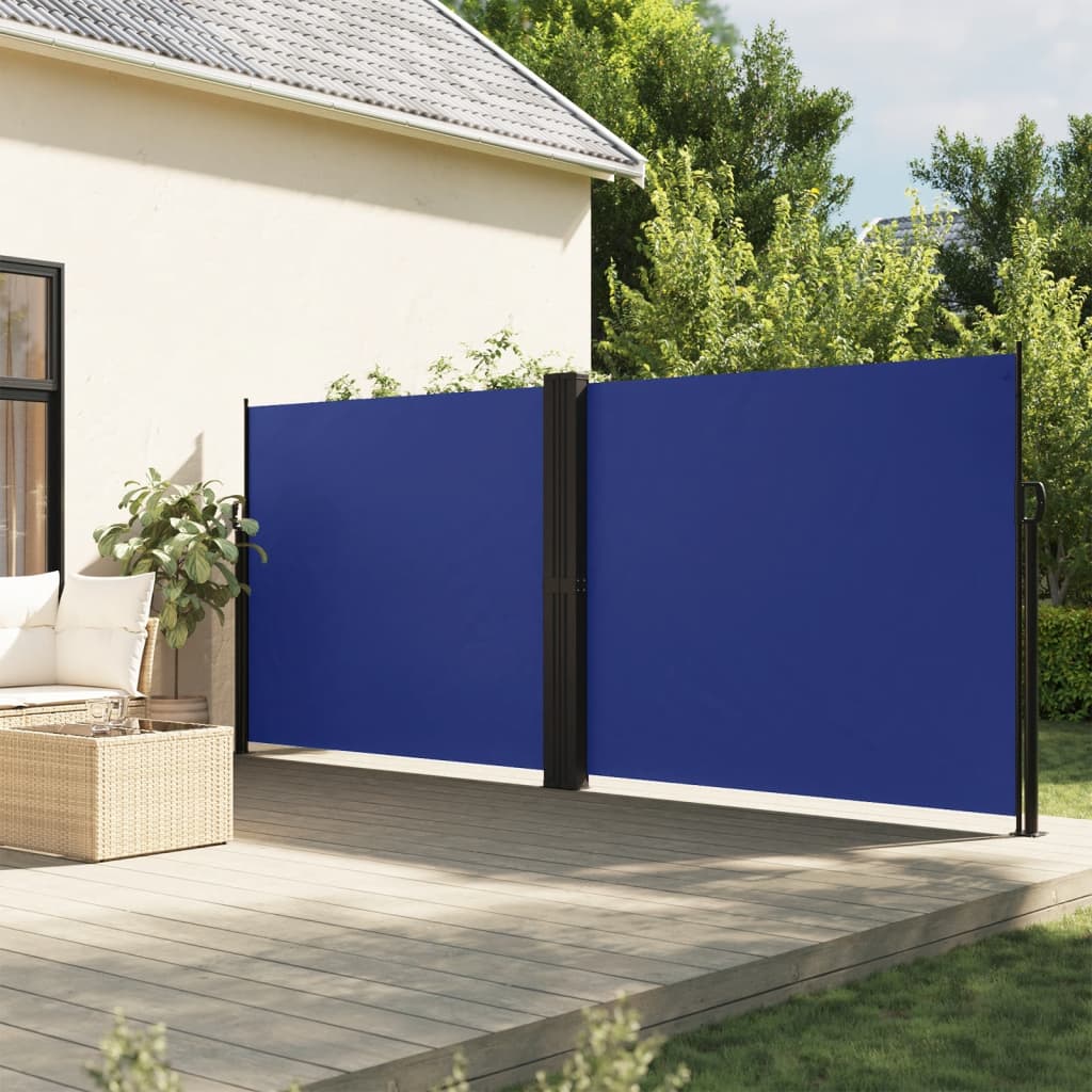 Uttrekkbar sidemarkise 180x1200 cm blå