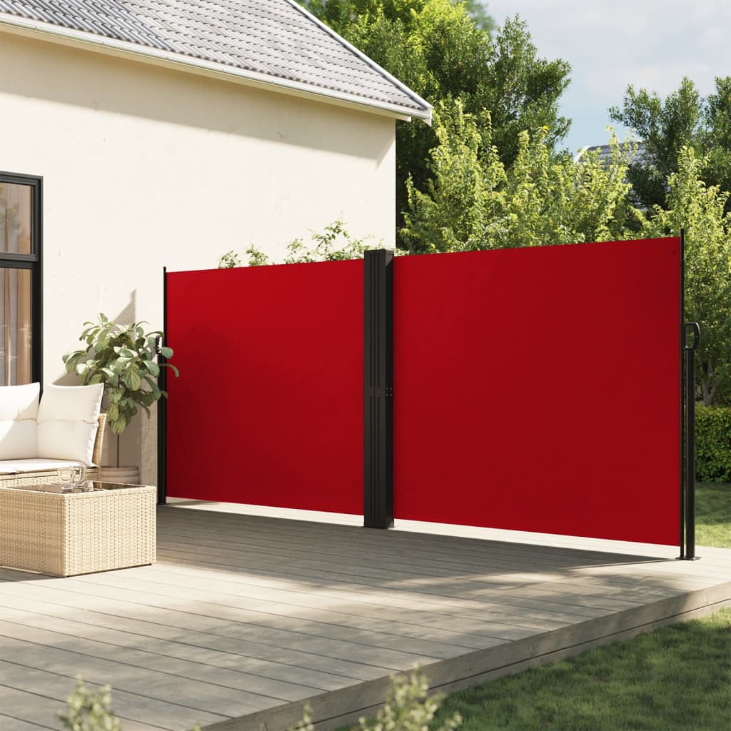 Uttrekkbar sidemarkise 180x1200 cm rød