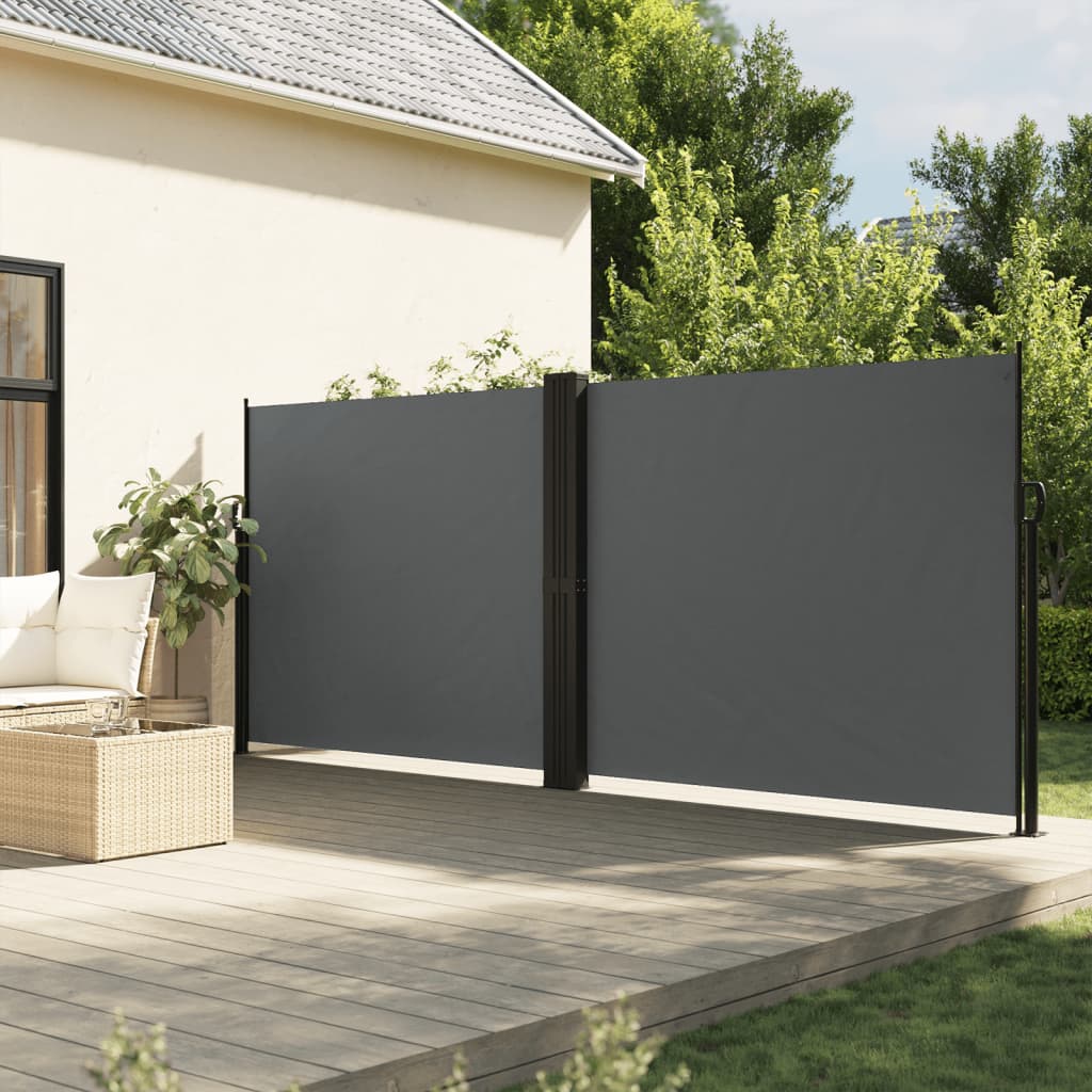 Uttrekkbar sidemarkise 180x1200 cm antrasitt