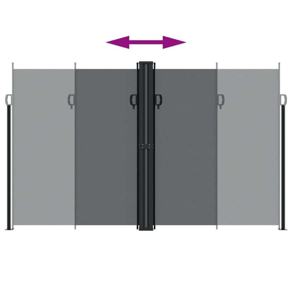 Uttrekkbar sidemarkise 200x1200 cm svart