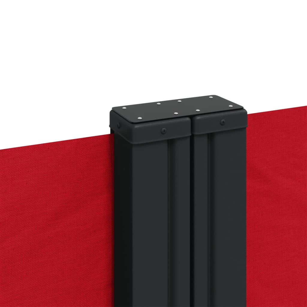 Uttrekkbar sidemarkise 200x1200 cm rød
