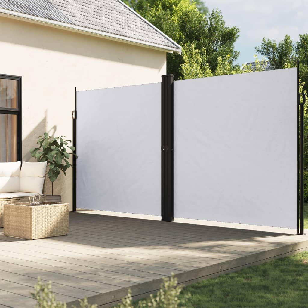 Uttrekkbar sidemarkise 200x1200 cm hvit